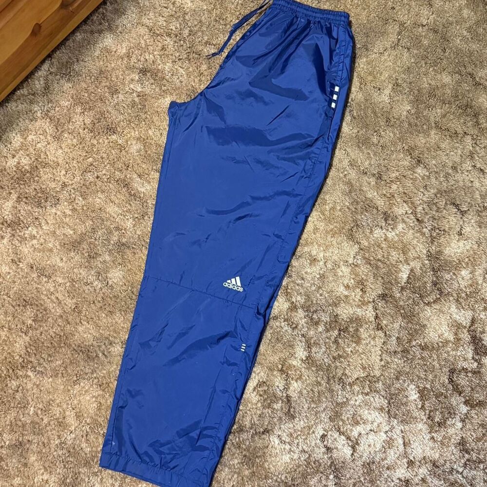 Vintage Y2K Adidas Sweatpants Joggers Navy Blue Large